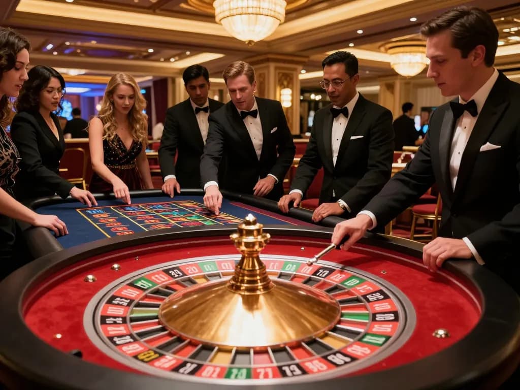 Experience the excitement of roulette at XX88 TODAY, where players make strategic bets in a luxurious casino setting.