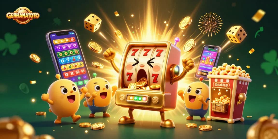 GERHANATOTO menghadirkan jackpot mewah dengan mesin slot berwarna emas dan kemenangan luar biasa.