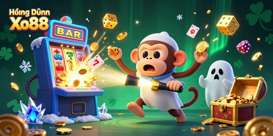 Engage in the thrilling Hướng Dẫn Xo88 experience with playful characters and dynamic casino elements.