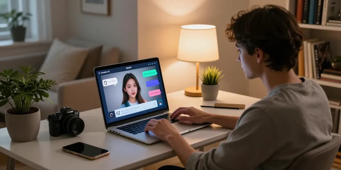 Engaging with Crushon AI, the leading platform for realistic ai nsfw interactions in a cozy home office.