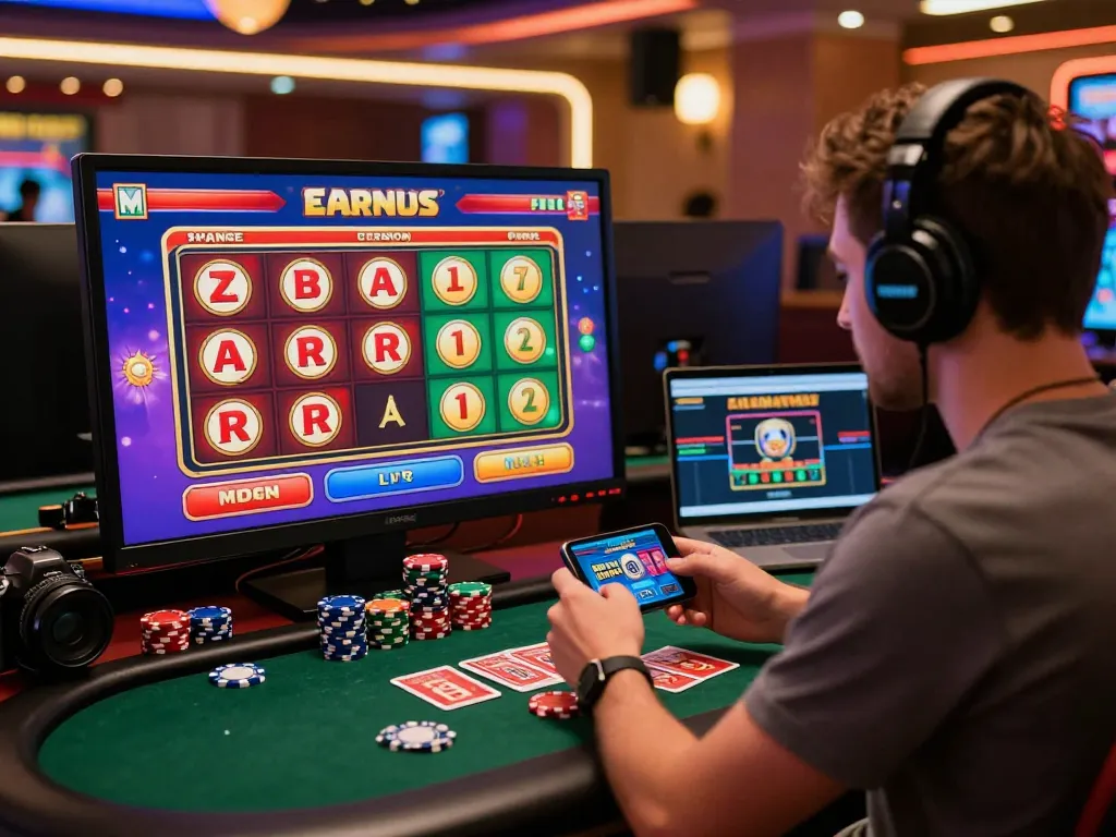Player engaging with the MM88 online casino gaming interface, showcasing vibrant games and an inviting atmosphere.