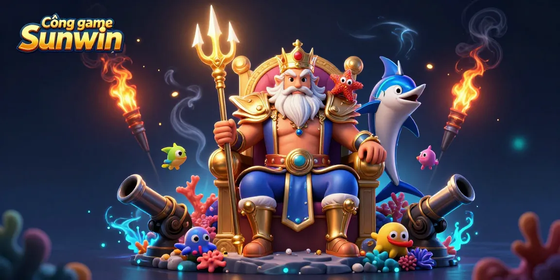Experience the excitement of Cổng game Sunwin with Neptune and dynamic sea creatures in action.