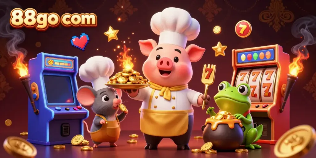 Engage with the 88go com casino experience through this animated scene depicting fun and excitement.