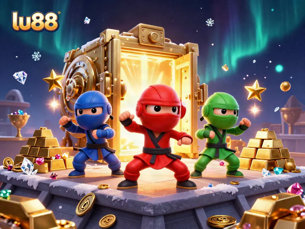 Experience exciting gameplay at lu88 with chameleons amidst gold coins and treasure.