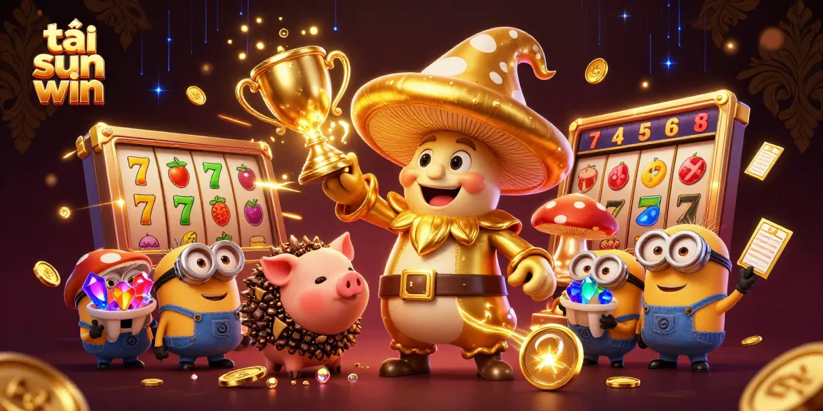 Experience the magic with tải sun win as the wizard and friends discover treasure in a dazzling casino scene.