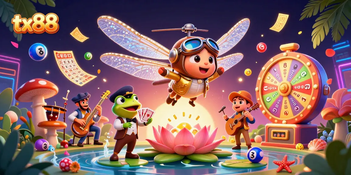 Experience the thrilling gaming world of tx88 with vibrant casino elements and characters.